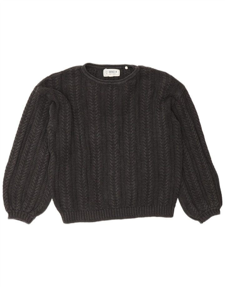 Pulover pentru femei Fat Face Crop oversize cu gâtul turnat, UK 10, Gri mic