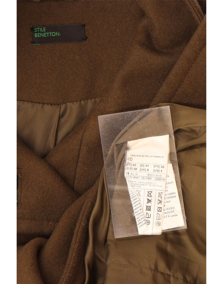 Pardesiu pentru femei BENETTON UK 8 mic maro din lână