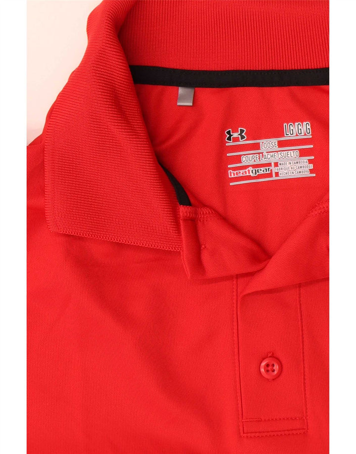 Tricou polo Under Armour Heat Gear pentru bărbați, roșu mare