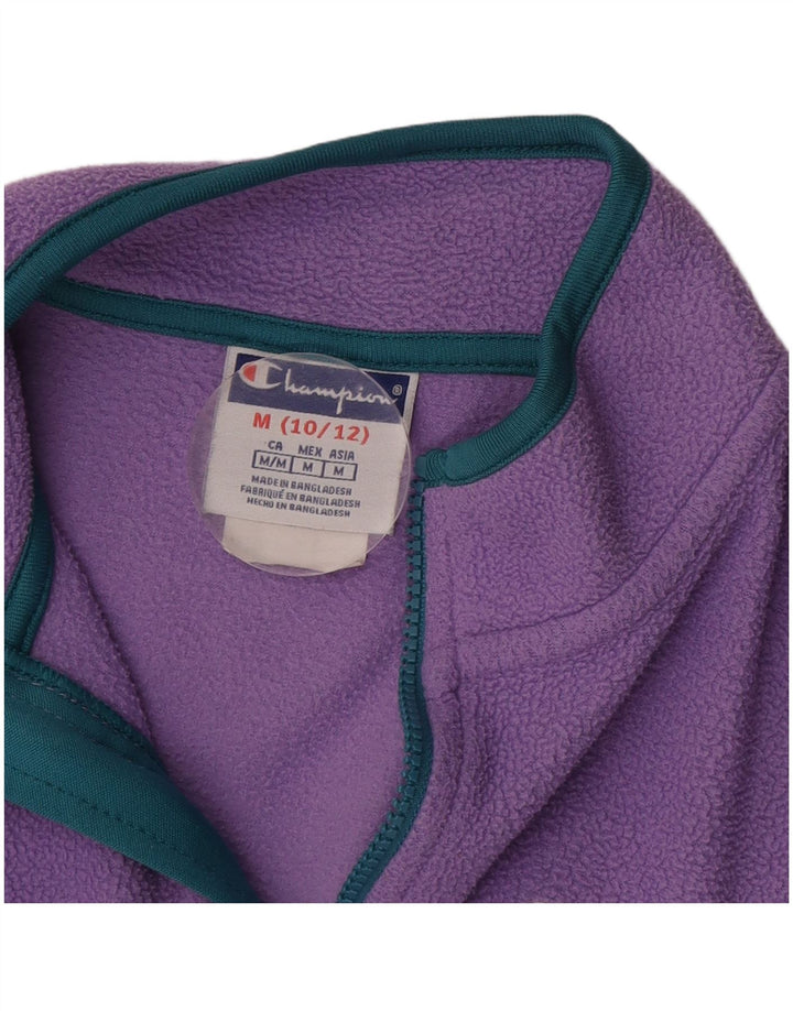 Pulover pentru fete CHAMPION, cu fermoar, decolteu, fleece, 10-11 ani, poliester violet mediu