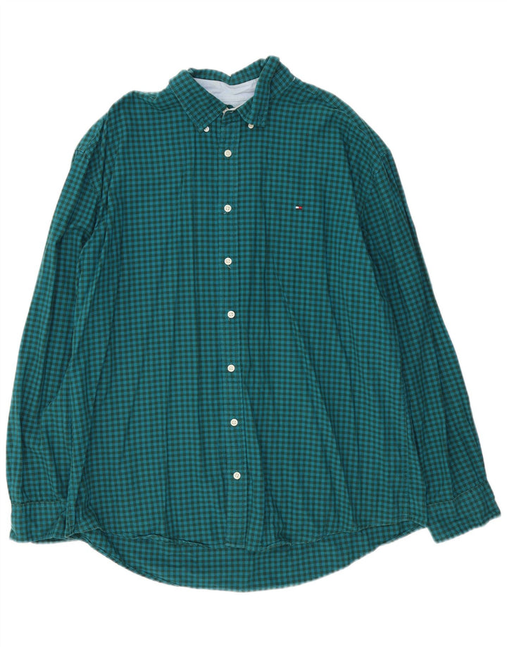 Cămașă Tommy Hilfiger pentru bărbați 2XL, bumbac verde vichy
