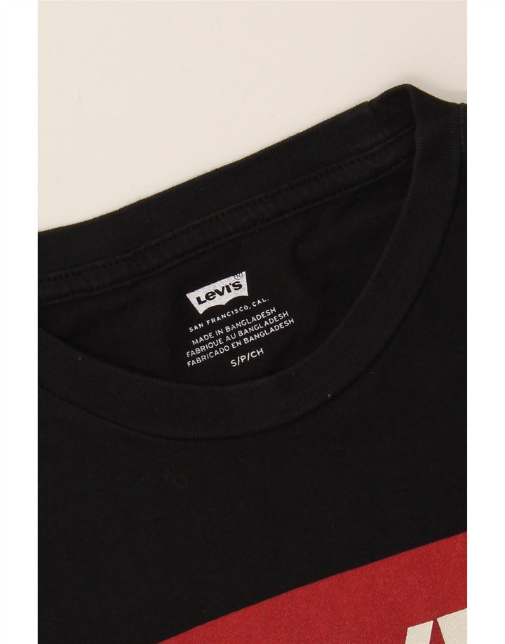LEVI'S Mens Graphic T-Shirt Top Small Black Cotton Vintage Levi's and Second-Hand Levi's from Messina Hembry 