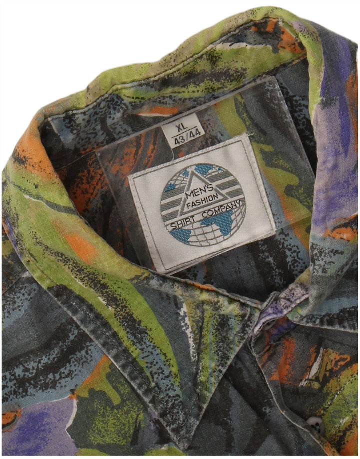 Cămașă pentru bărbați VINTAGE cu model abstract Mărimea 43/44 XL multicoloră