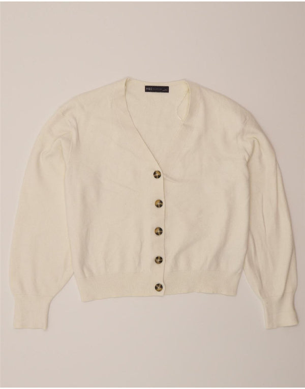 Pulover cardigan pentru femei Marks & Spencer UK 14 Medium Off White Viscose