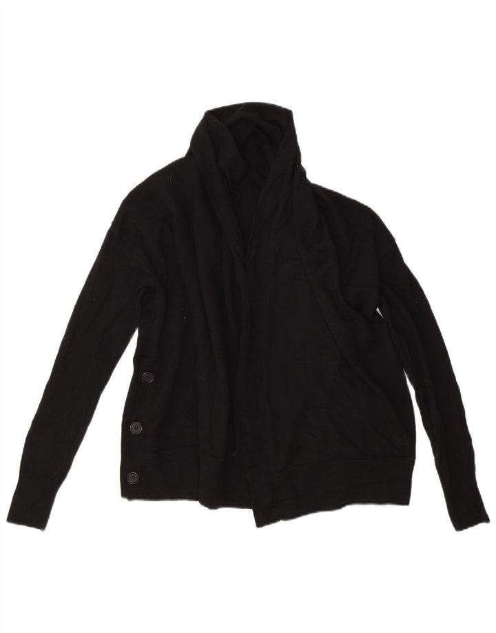 Pulover cardigan deschis supradimensionat pentru femei Cos UK 6 XS Lână neagră