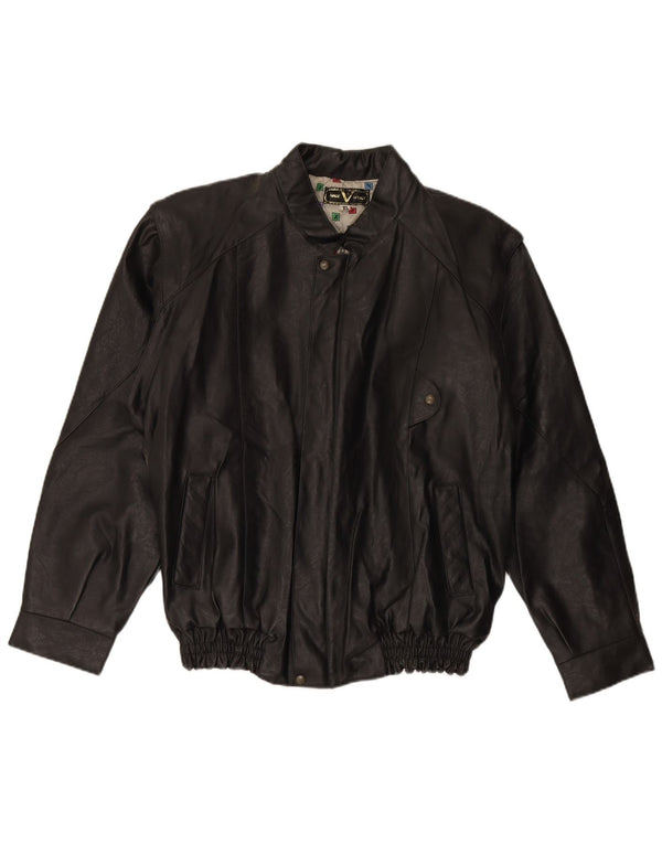 Jachetă de piele pentru bărbați VINTAGE UK 42 XL neagră