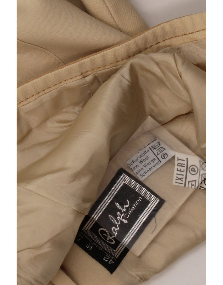 Jachetă RALPH pentru femei, cu 4 nasturi, UK 16, mare, bej, lână virgină