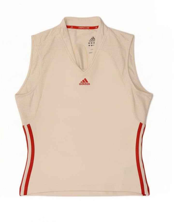 Vest Vest Top Femei Adidas UK 14 Medium White Colorblock Poliester
