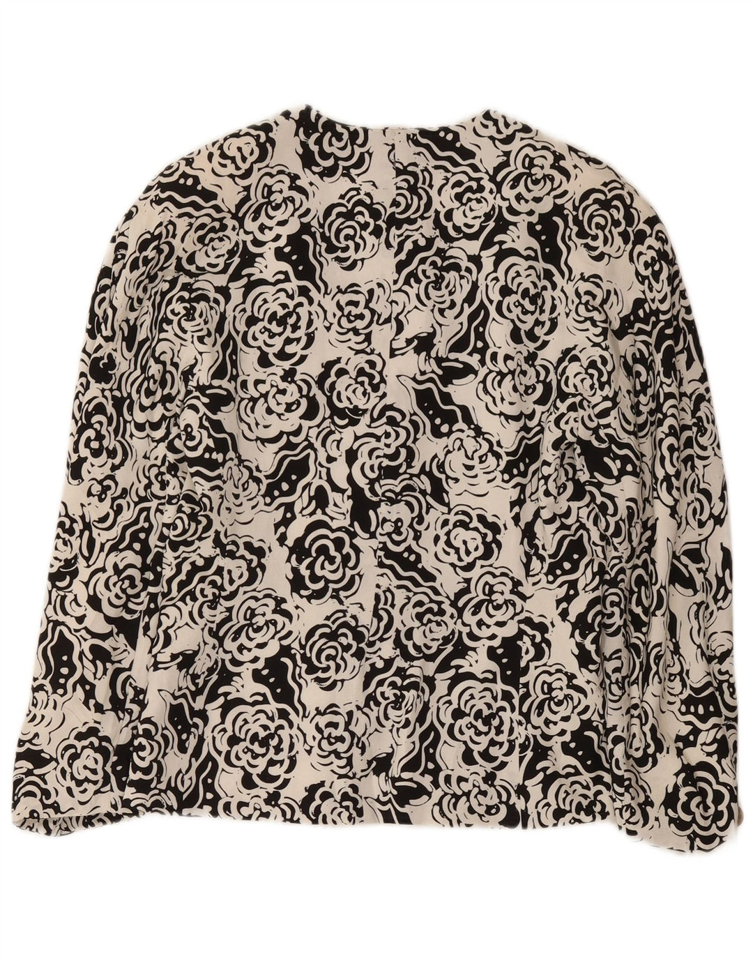 Jachetă Blazer pentru femei Max Mara cu 4 nasturi UK 12 Poliester Floral Alb Mediu