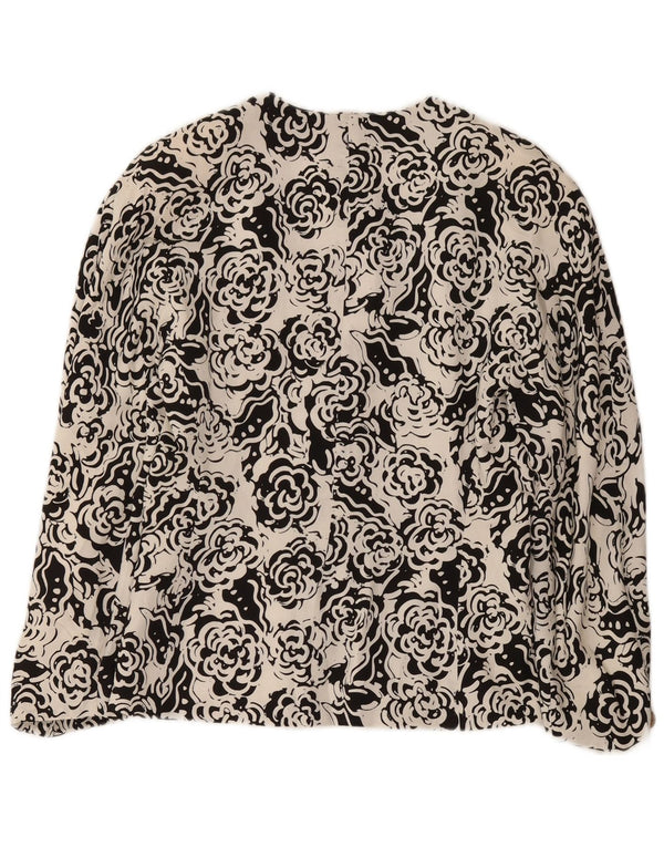 Jachetă Blazer pentru femei Max Mara cu 4 nasturi UK 12 Poliester Floral Alb Mediu