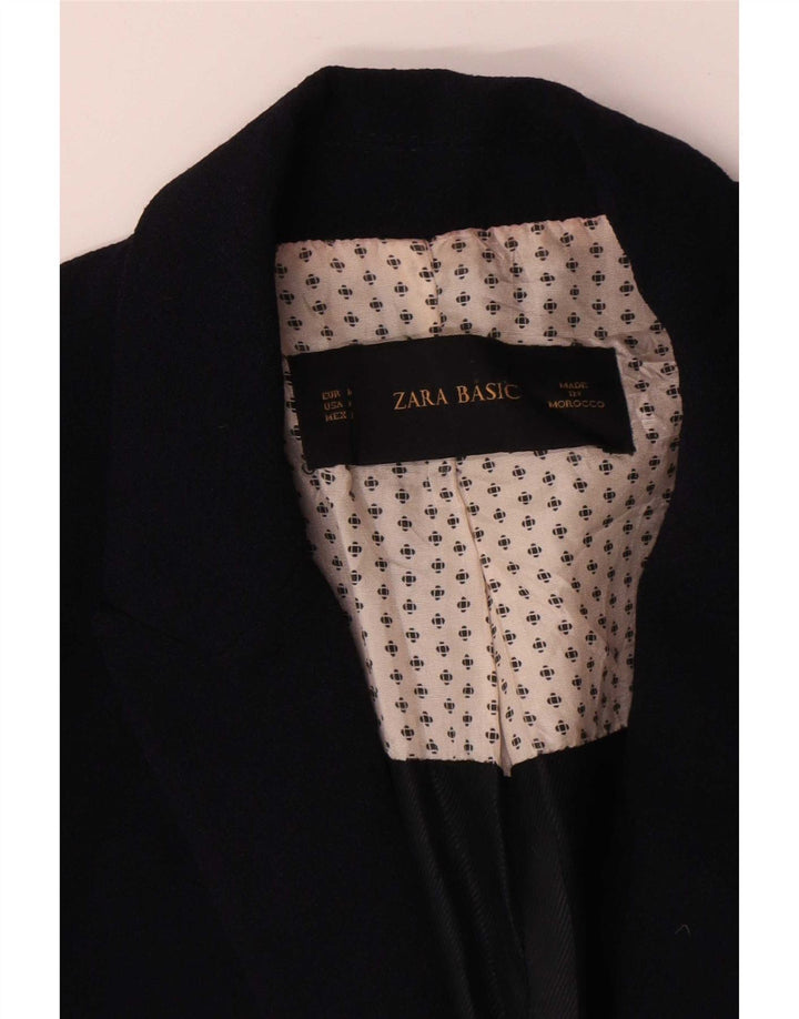 Blazer pentru femei Zara cu 1 nasture UK 14 Medium Bleumarin