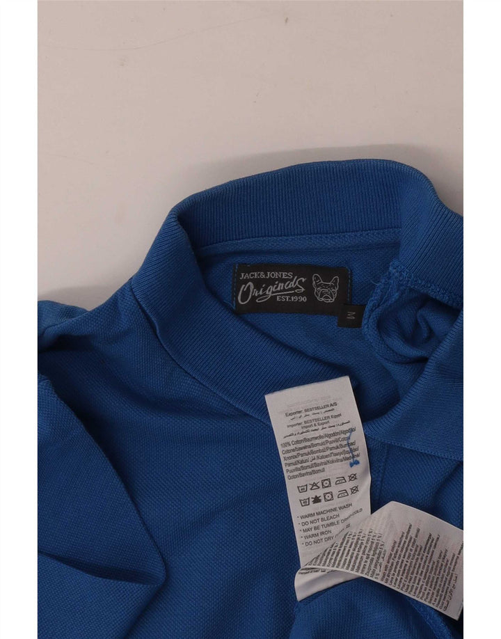 Tricou polo Jack & Jones pentru bărbați, bumbac albastru mediu