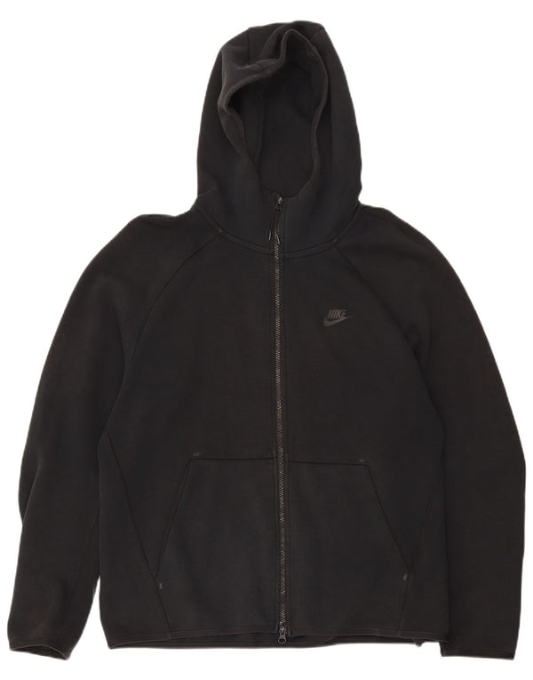 Pulover Nike pentru bărbați, cu fermoar, bumbac mare, negru