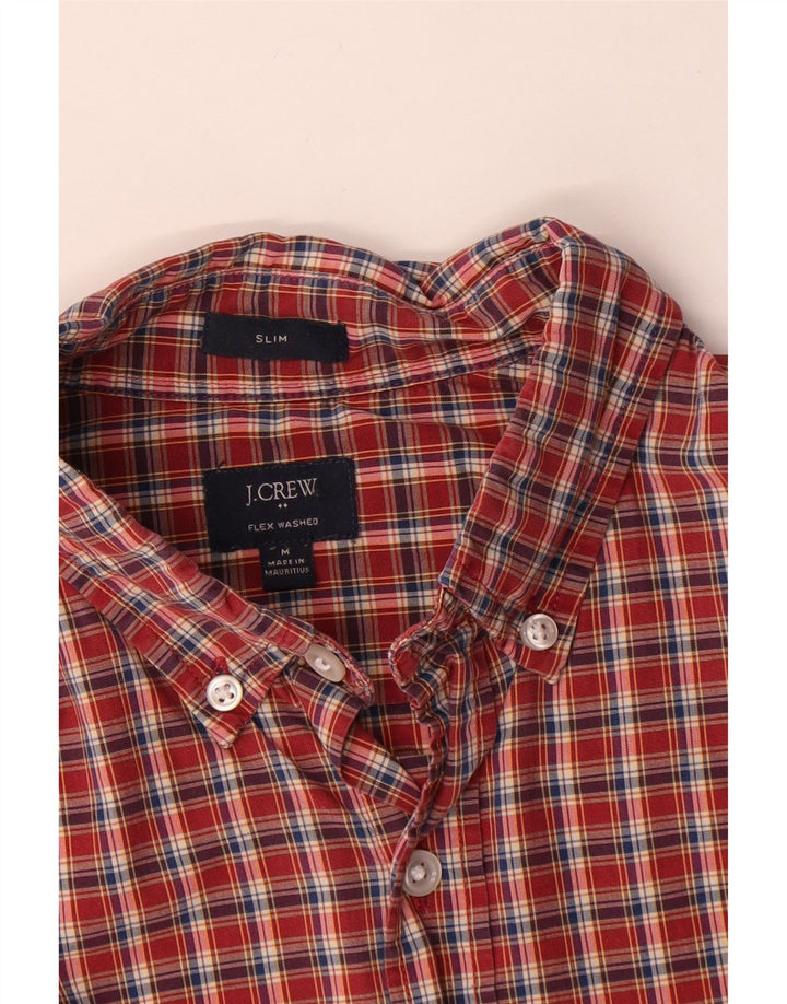 Cămașă pentru bărbați J. CREW, slim fit, din bumbac roșu mediu cu carouri