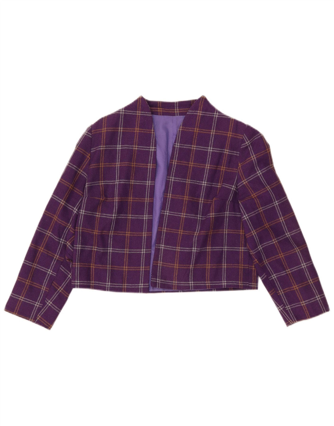 Jachetă Bolero pentru femei VINTAGE UK 10 Small Purple Check