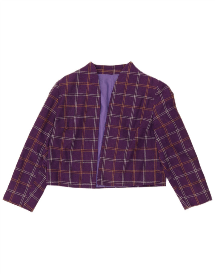 Jachetă Bolero pentru femei VINTAGE UK 10 Small Purple Check
