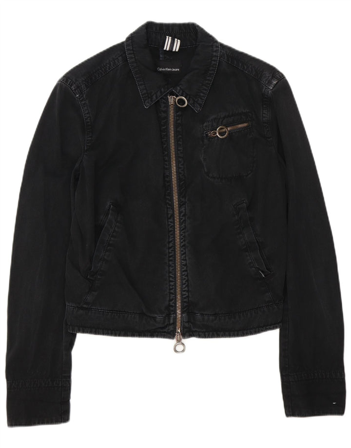 Jachetă de blugi pentru femei Calvin Klein Jeans UK 14 Bumbac mediu negru