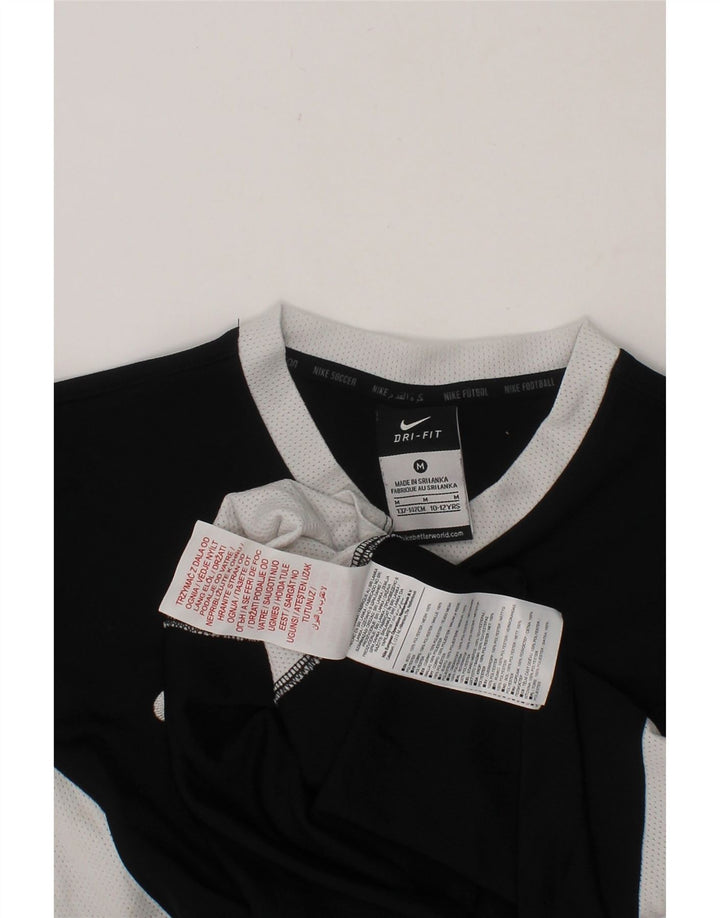 NIKE Boys Dri Fit T-Shirt Top 10-11 Years Black Colourblock Polyester Vintage Nike and Second-Hand Nike from Messina Hembry 
