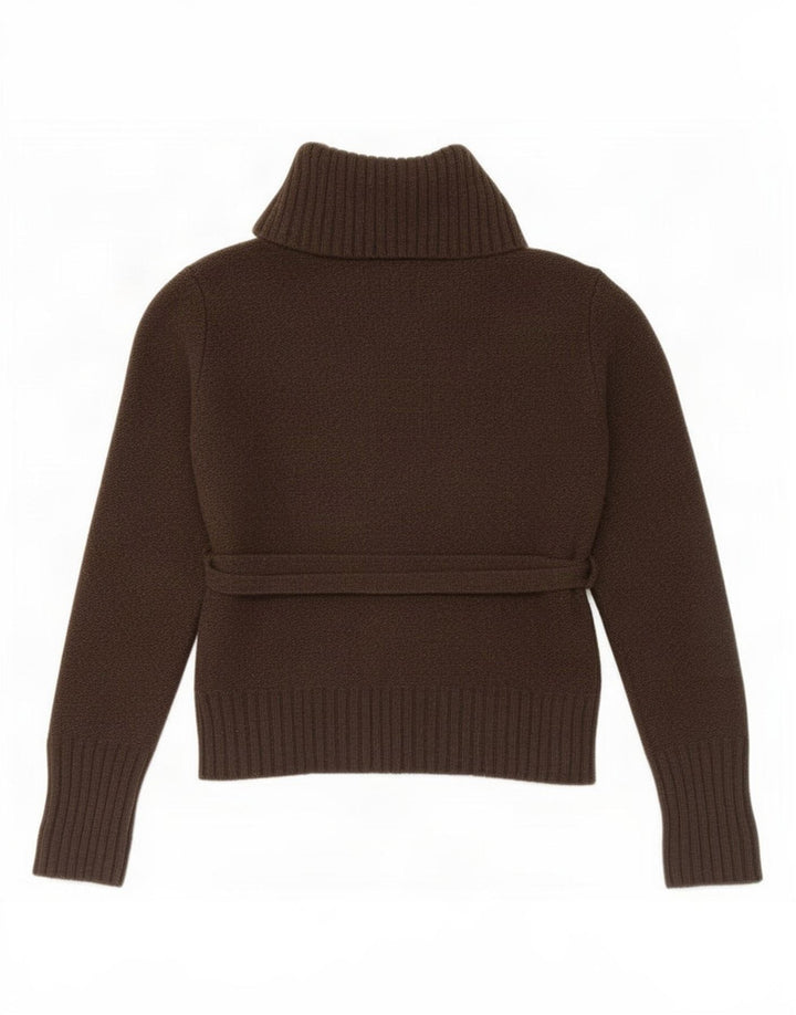Pulover Jumper Crop pentru femei Joules cu gât rulat UK 12 Medium Kaki Lână