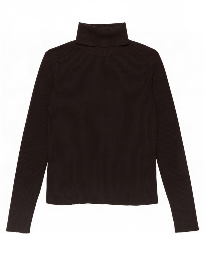 Top femeie Zara cu mânecă lungă UK 12 Medium Negru Poliamidă