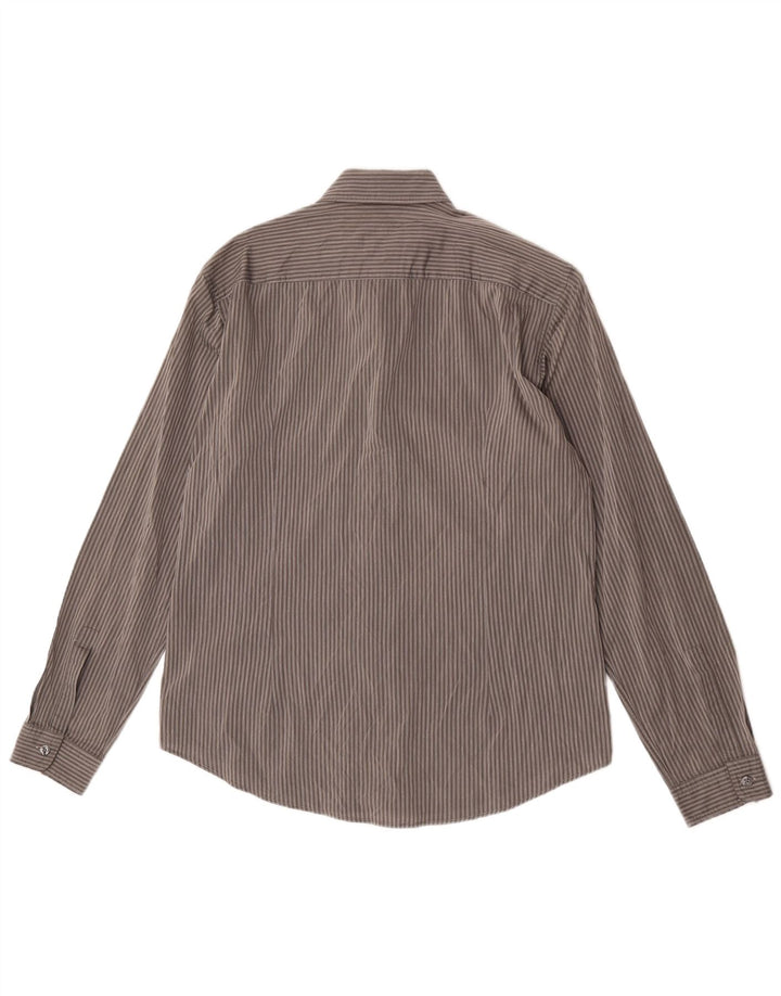 Cămașă pentru bărbați Hugo Boss Slim Fit, bumbac cu dungi gri mediu