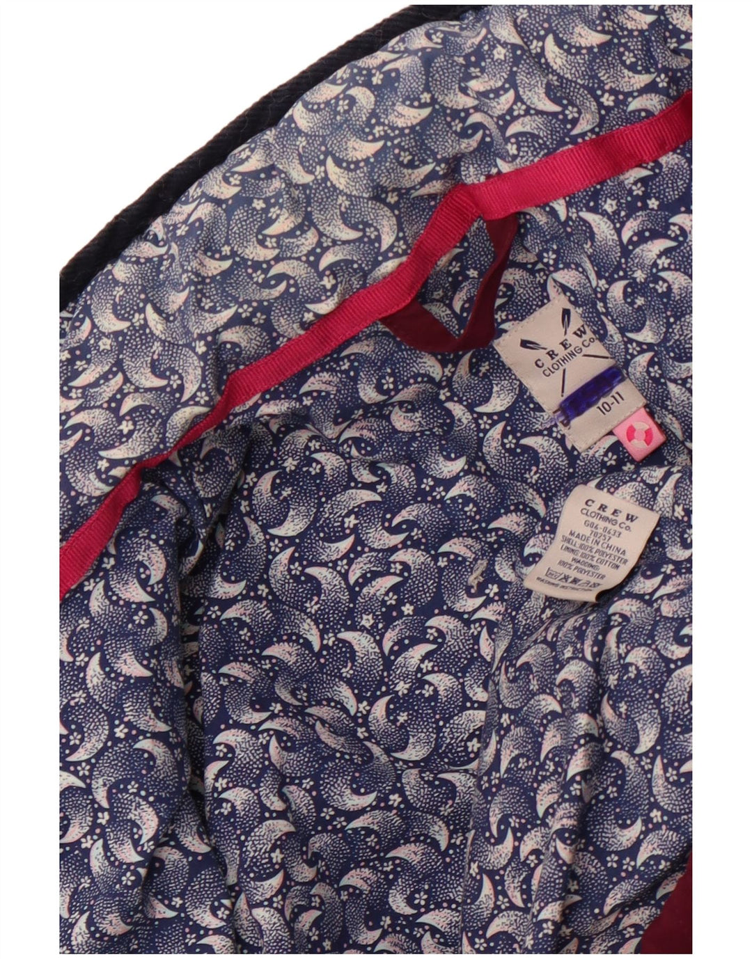 CREW CLOTHING Jachetă matlasată pentru fete 10-11 ani Bordeaux Poliester