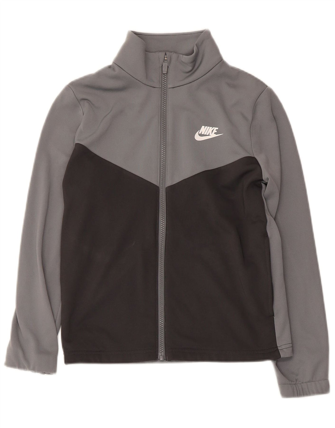 Jachetă de top pentru trening cu grafică Nike pentru băieți 10-11 ani, gri mediu, color block