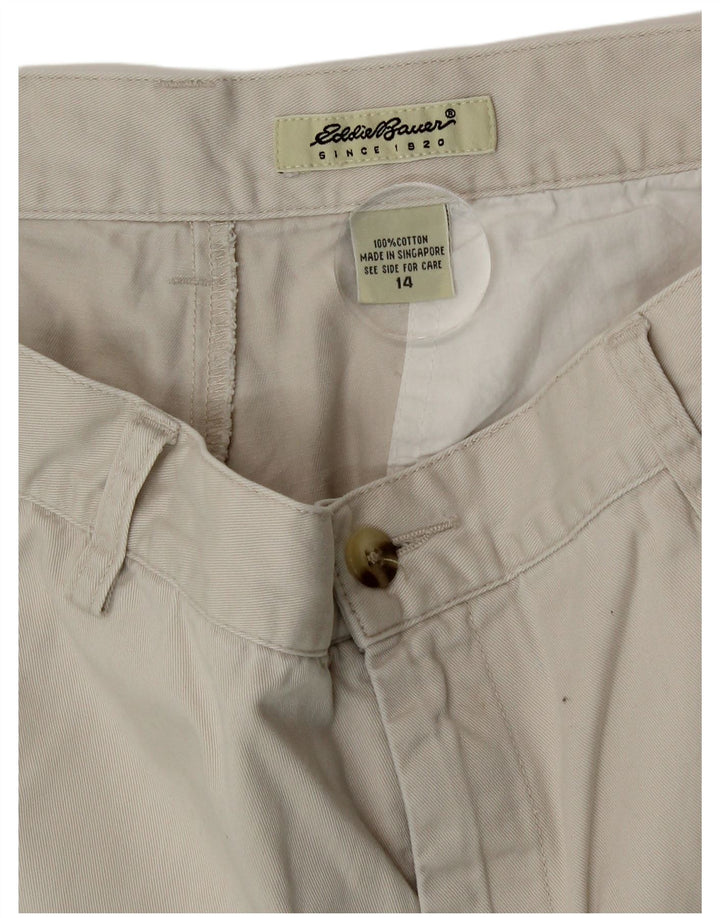Pantaloni scurti chino cu talie înaltă pentru femei Eddie Bauer US 14 Large W32 Beige Bumbac