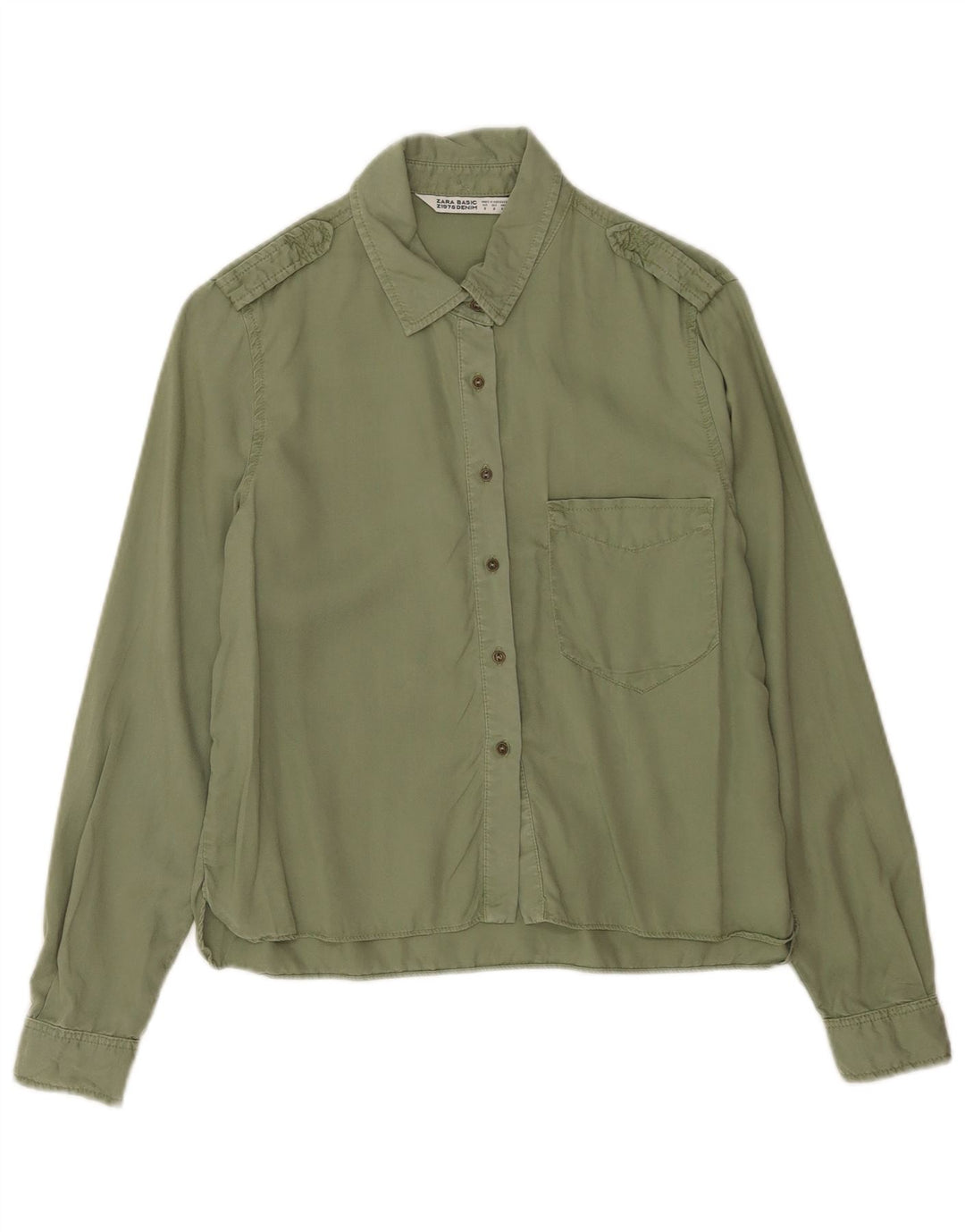 Cămașă militară Zara pentru femei UK 10 Small Green