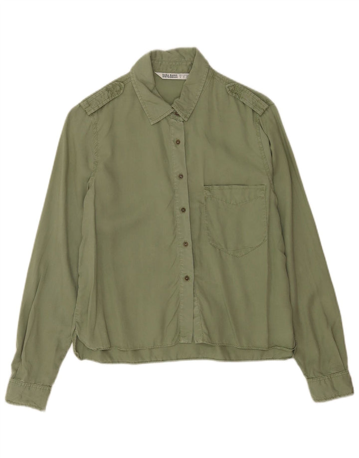 Cămașă militară Zara pentru femei UK 10 Small Green