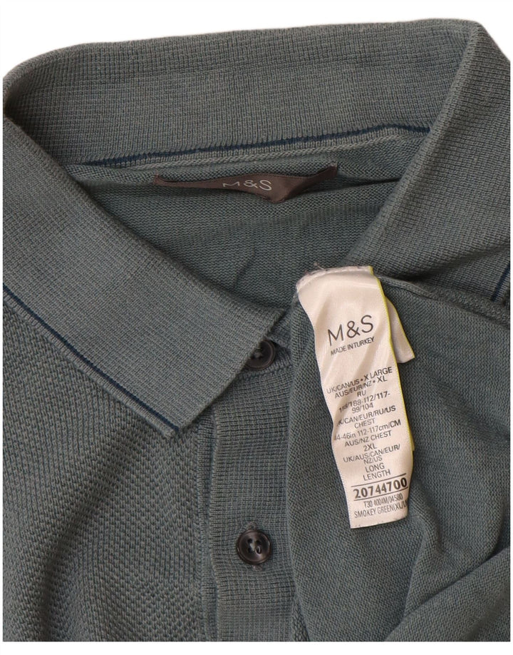 Pulover pentru bărbați Marks & Spencer, cu gât polo, XL, albastru, modal