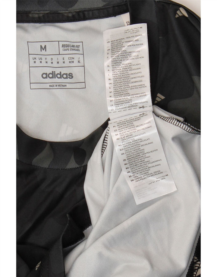 Tricou Adidas Aeroready Graphic Top Mediu Negru Camuflaj Poliester