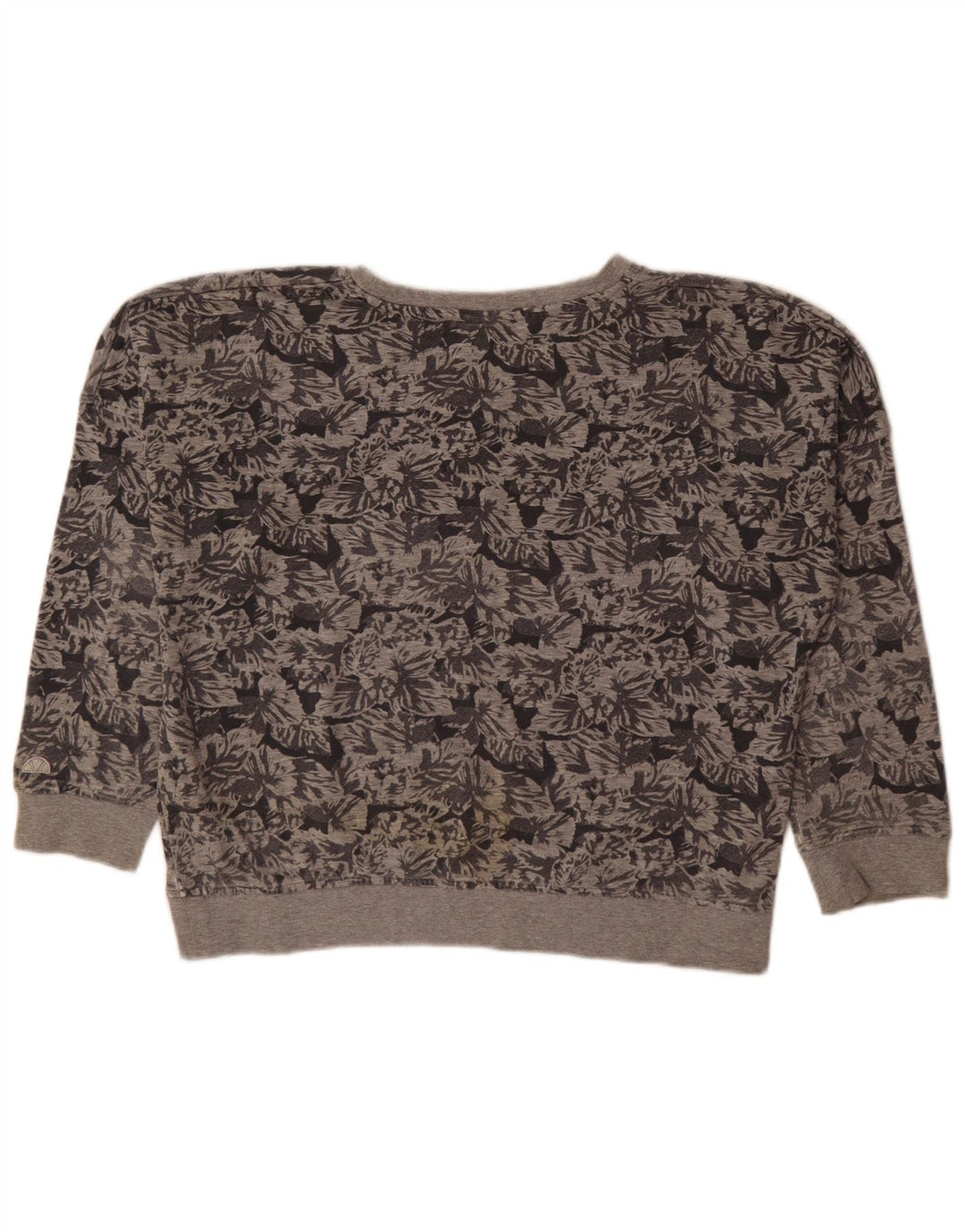 Pulover supradimensionat pentru femei Ellesse UK 14, bumbac floral, gri mediu
