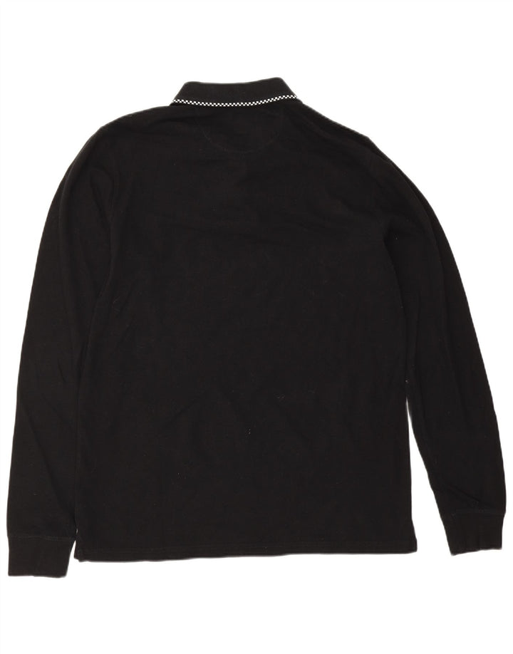 VANS Tricou polo cu mânecă lungă pentru bărbați, mediu negru, geometric