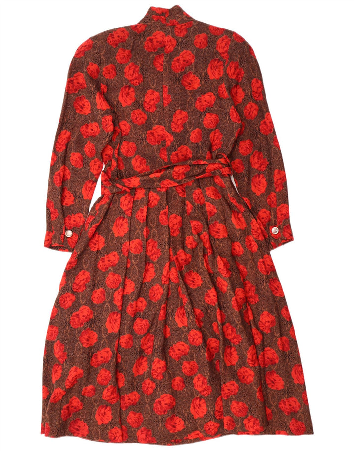 Rochie A-Line pentru femei STANNER IT 42 Lână Florală Maro Mediu