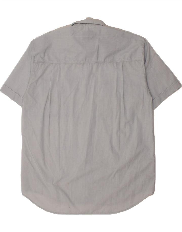 VINTAGE Mens Military Short Sleeve Shirt XL Grey Polyester Vintage Vintage and Second-Hand Vintage from Messina Hembry 