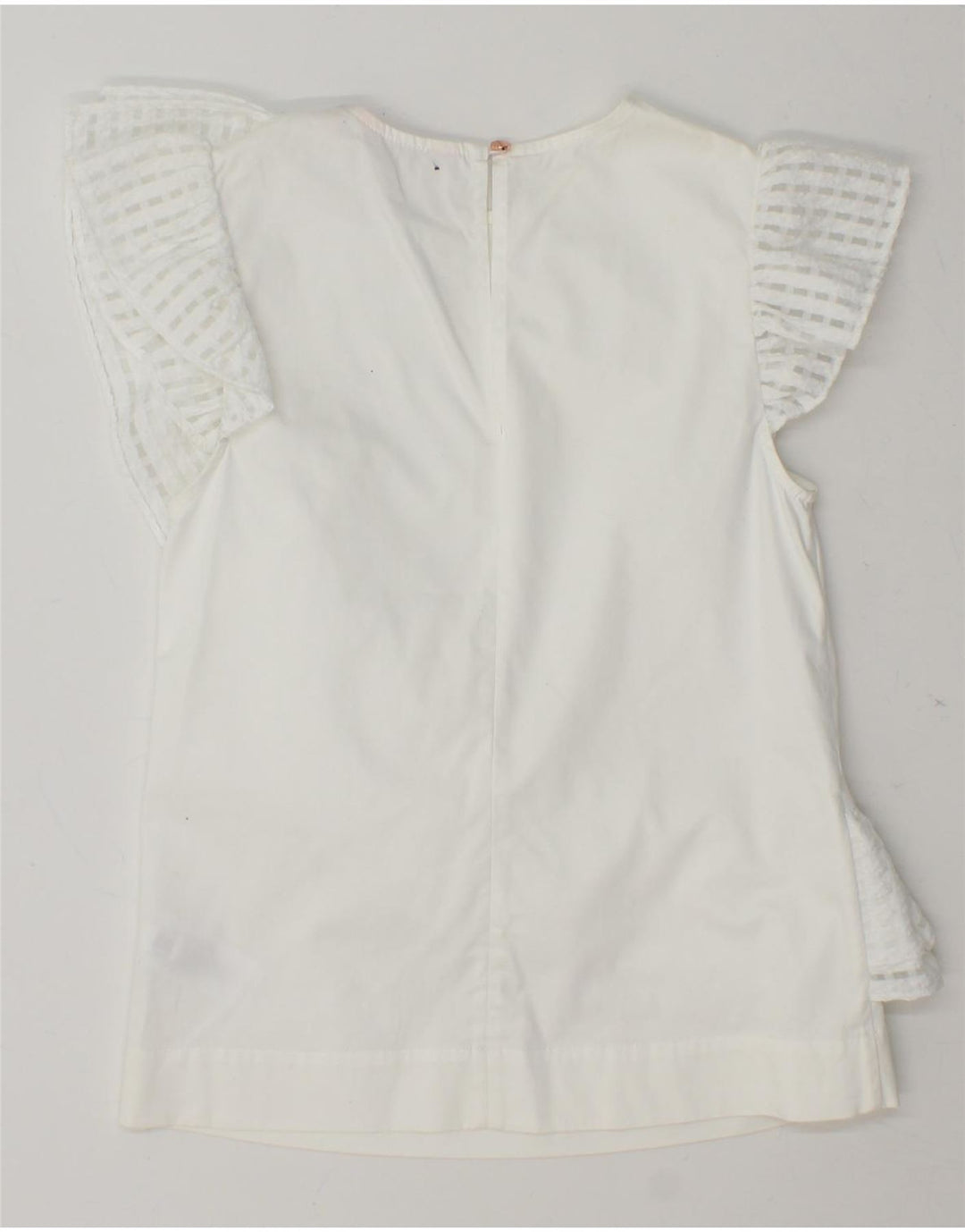 TED BAKER Womens Blouse Top Size 0 2XS White Cotton Vintage Ted Baker and Second-Hand Ted Baker from Messina Hembry 