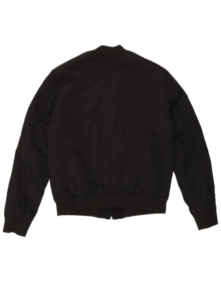 Jachetă Bomber pentru femei Zara, cu tăiere largă, UK 4 XS, poliester negru, modern