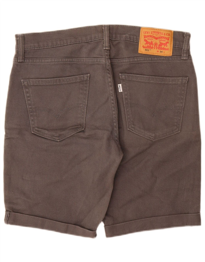 Pantaloni scurți din blugi pentru bărbați LEVI'S 511 W34, bumbac gri mare