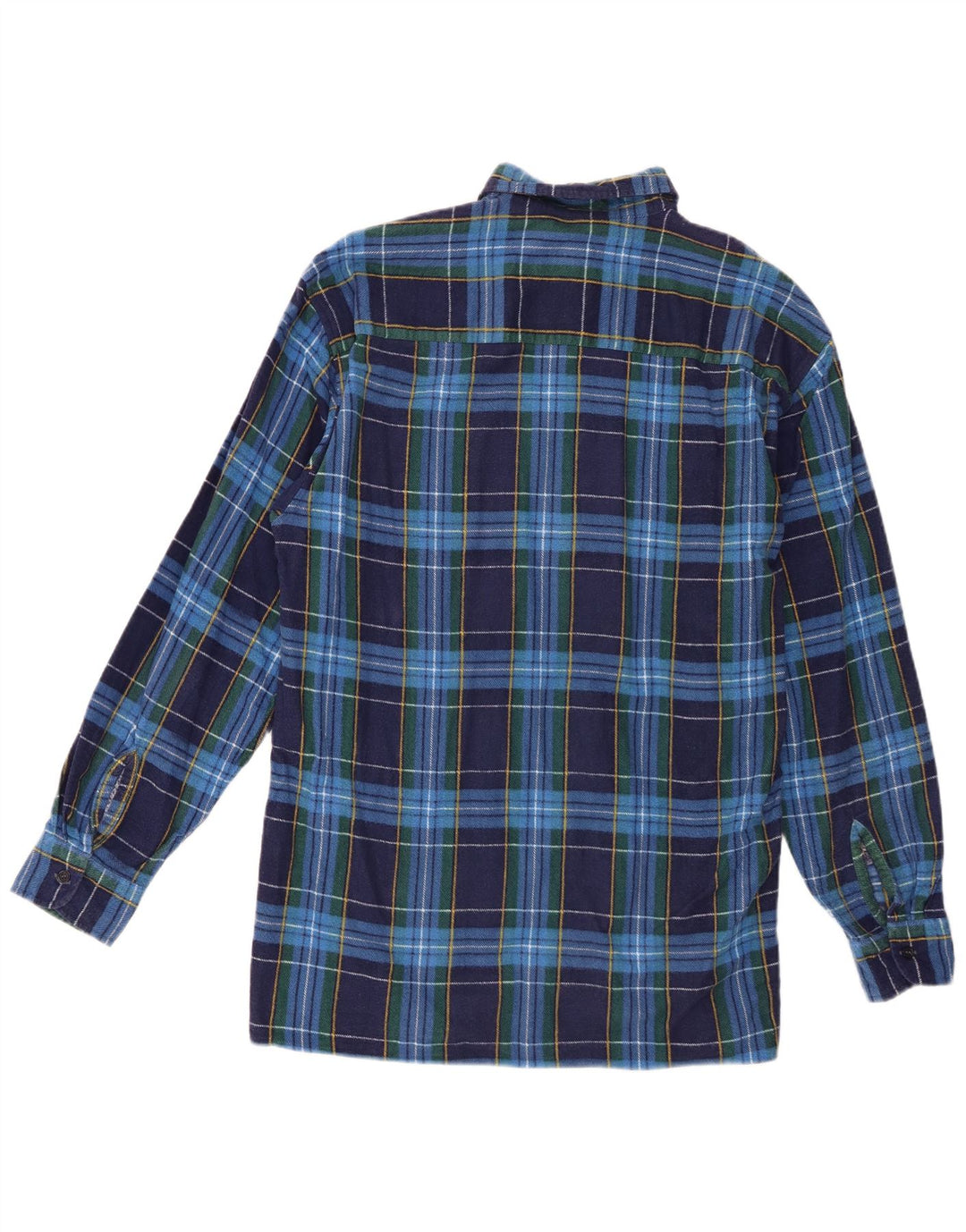 Cămașă de flanel pentru bărbați vintage, mărimea 41/42, bumbac cu carouri albastre mari