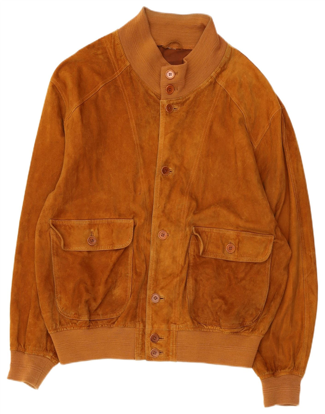 VINTAGE Bomber de piele intoarsa pentru barbati UK 42 XL maro