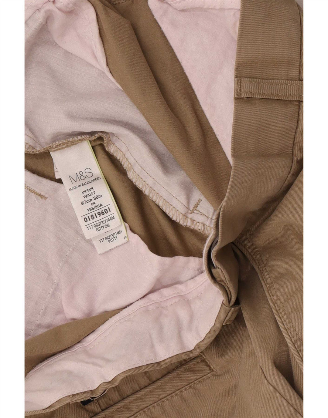 Pantaloni scurți chino pentru bărbați Marks & Spencer W38 XL, bumbac bej