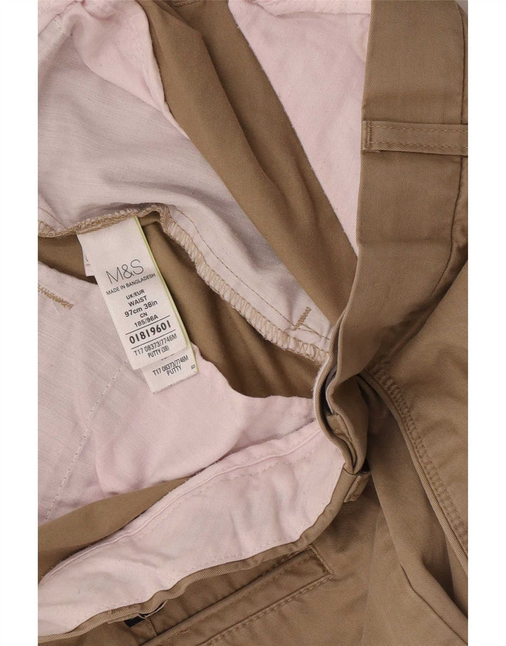 Pantaloni scurți chino pentru bărbați Marks & Spencer W38 XL, bumbac bej