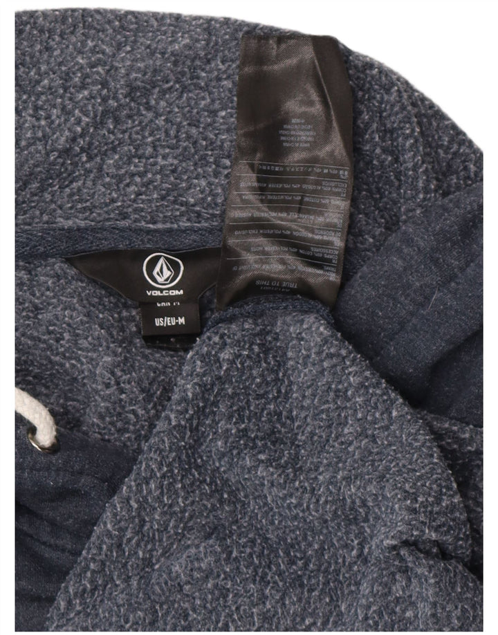 Pulover VOLCOM pentru bărbați cu glugă cu grafică, bumbac mediu albastru bleumarin