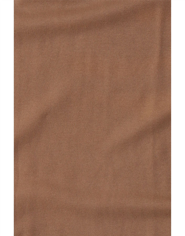 Pulover de damă BENETTON, slim fit, cu gâtul turn, bumbac mare, bej, UK 14