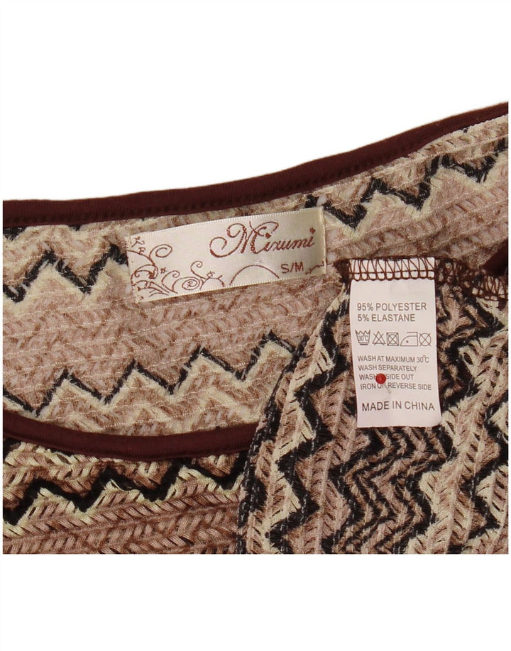 Bluză supradimensionată pentru femei Mizumi Batwing Top UK 10 Small Brown Chevron