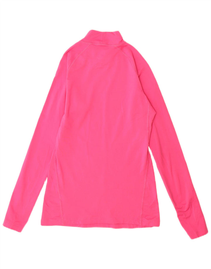 Top cu mânecă lungă Nike Dri Fit pentru femei UK 12 Poliester roz mediu