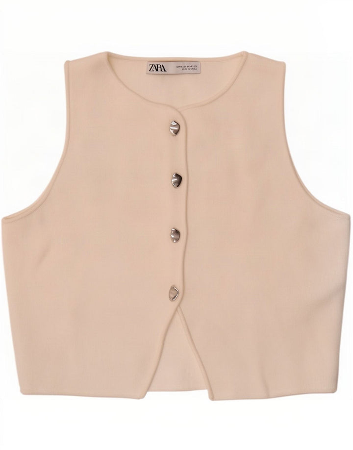 Crop Top pentru femei Zara UK 12 Medium White Viscose