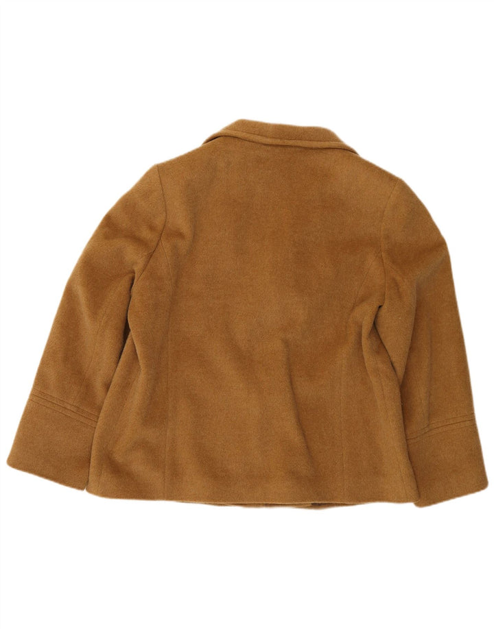 LIBRA Womens Short Overcoat US 12 Large Beige Wool