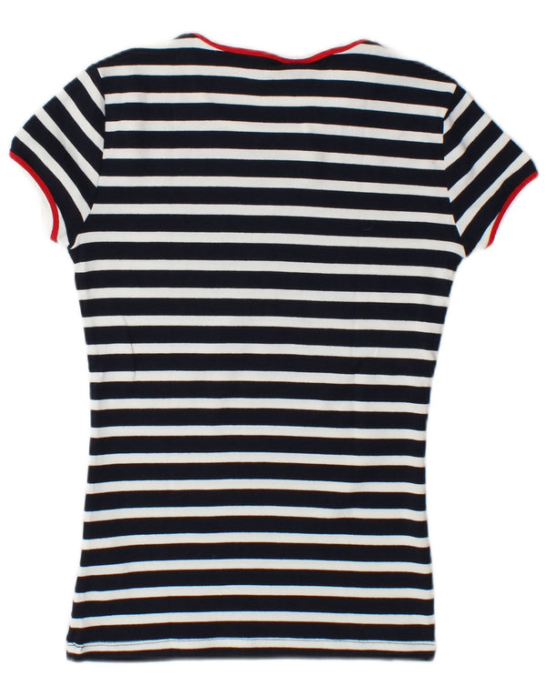 Tricou grafic Tommy Hilfiger pentru femei Top UK 10 Small Bleumarin Pinstripe
